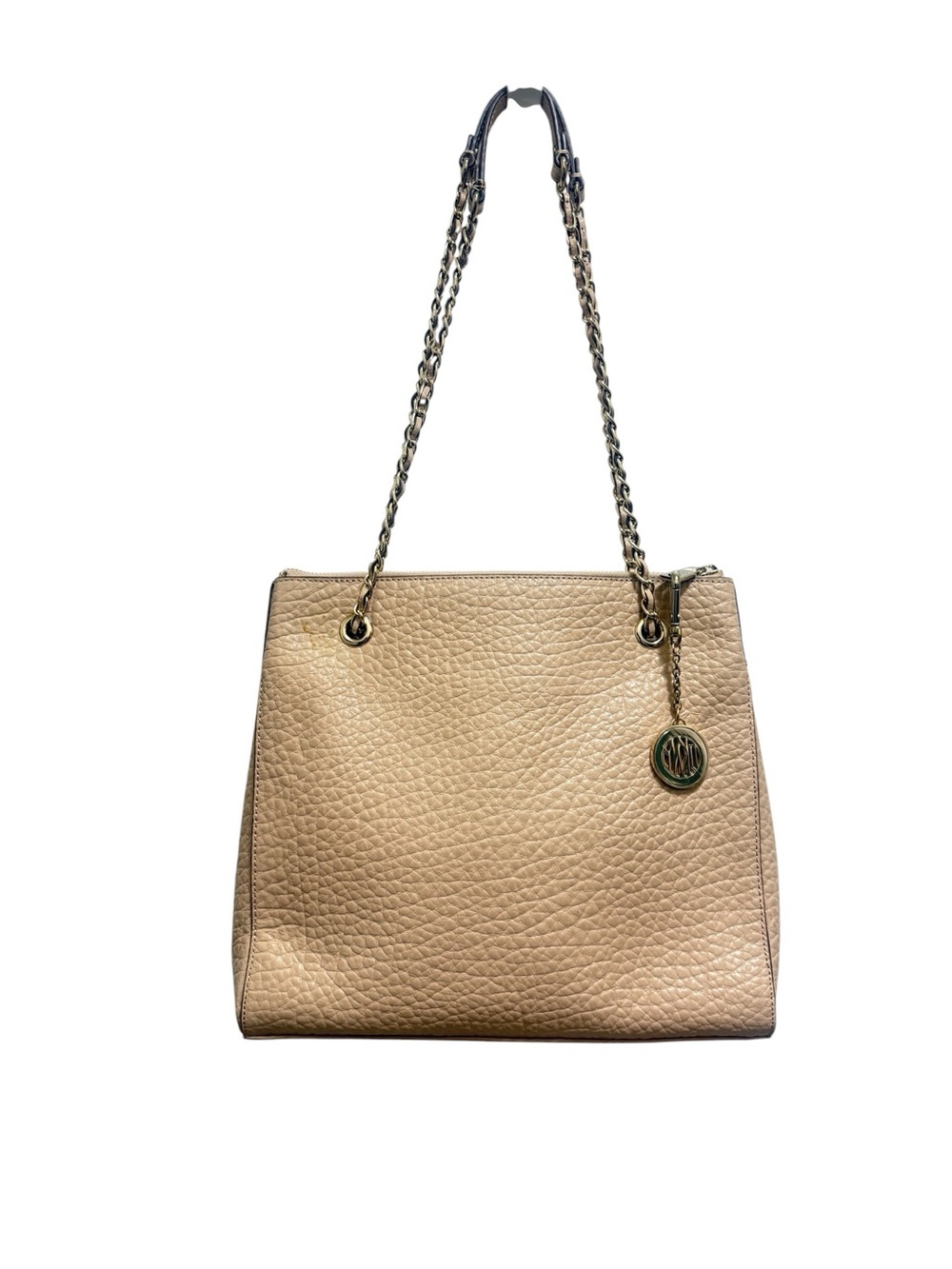 DKNY, beige/ nude pebbled leather with chain strap Handle retail price $250 - Picture 2 of 16